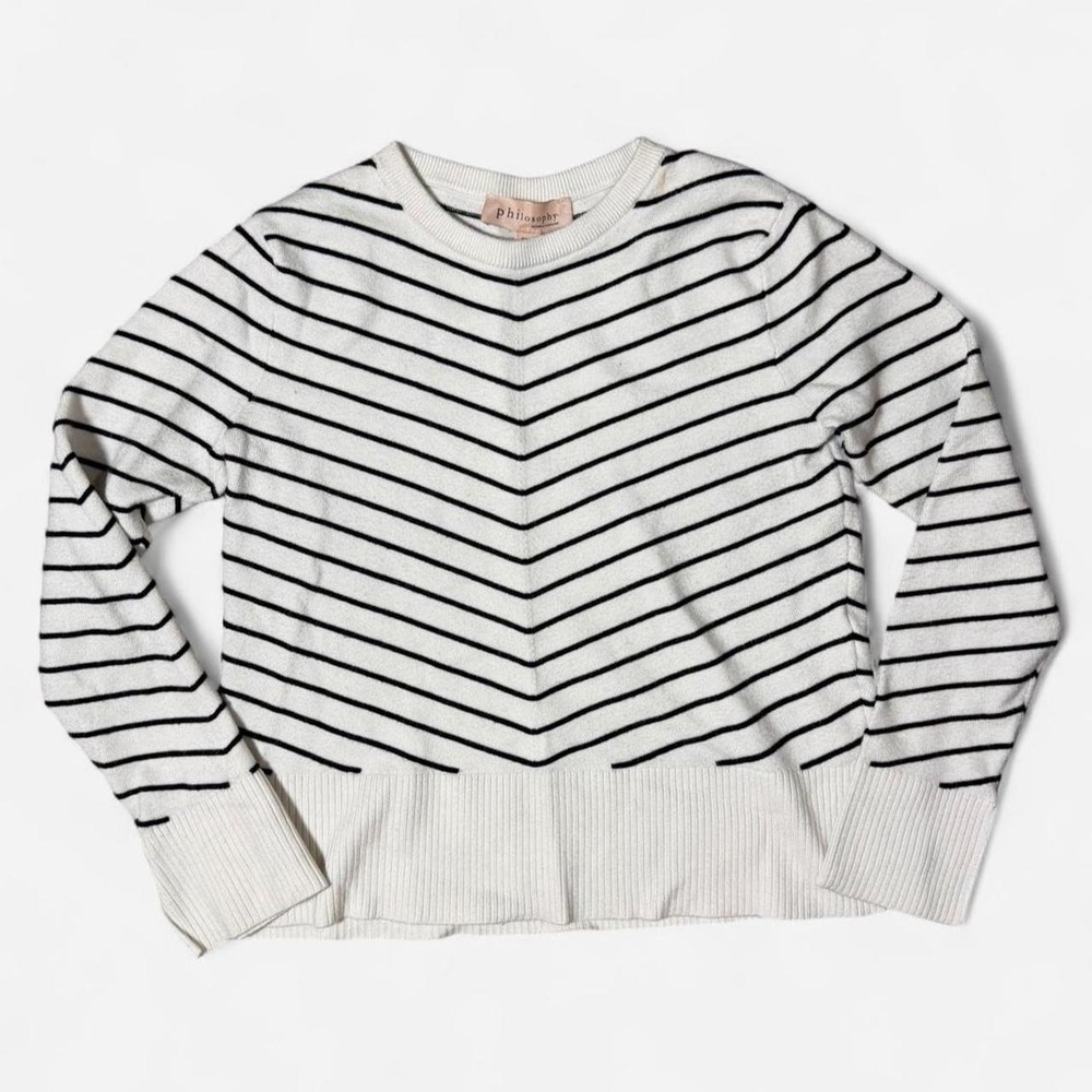 Philosophy Republic Clothing Striped Long Sleeve Top White Black XS